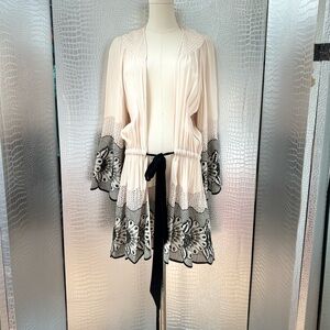 Liberty Cream and Black Lace Kimono